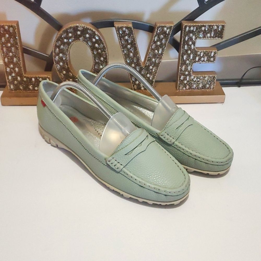Marc Joseph Mint Green Leather Slip-On Women's Golf Shoes Sz 11 Comfy Athletics